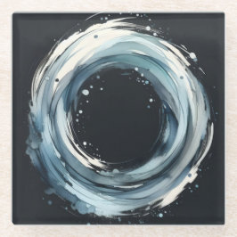 abstracte ring in aquarel stijl glazen onderzetter