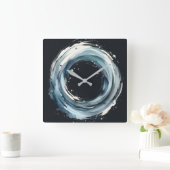 abstracte ring in aquarel stijl vierkante klok (Huis)