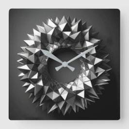 abstracte ring met onregelmatige piramides vierkante klok
