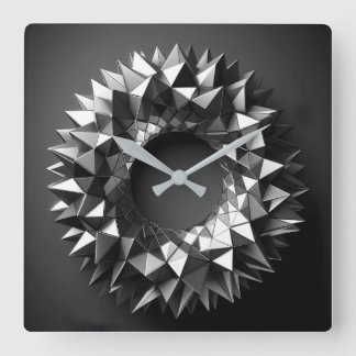 abstracte ring met onregelmatige piramides vierkante klok