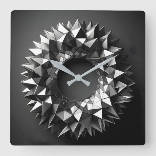 abstracte ring met onregelmatige piramides vierkante klok (Voorkant)