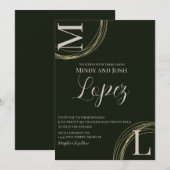 Abstracte Ringen Script Gebrevetteerde Trouw  Kaart (Voorkant / Achterkant)