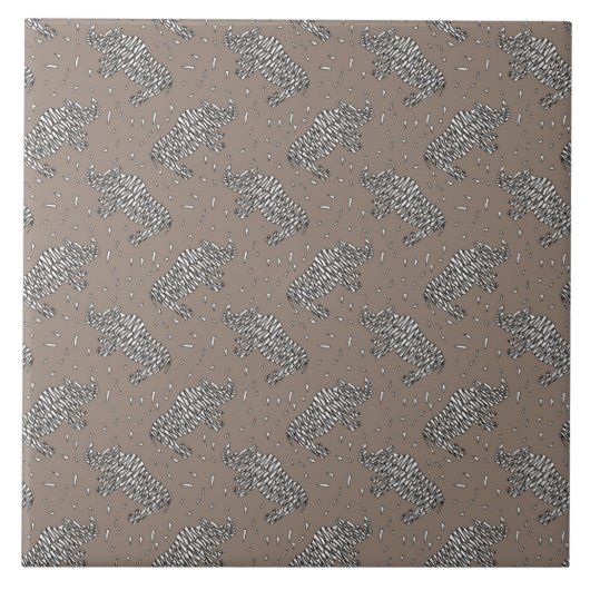 Abstracte rinocerose tegeltje (Voorkant)