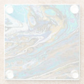 Abstracte rivierbedekking, water en stenen glazen onderzetter (Achterkant)