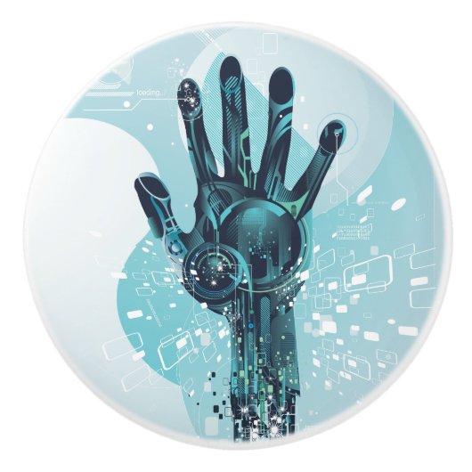 Abstracte Robot Hand Ceramic Knob Keramische Knop (Voorkant)
