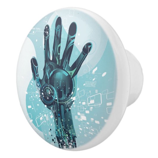 Abstracte Robot Hand Ceramic Knob Keramische Knop (Rechts)
