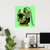 Abstracte robotkopkleuring afdrukken poster (Thuiskantoor)