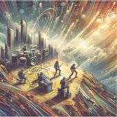 Abstracte rockband sticker (Voorkant)