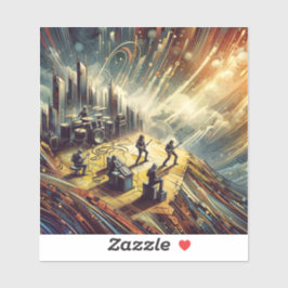 Abstracte rockband sticker