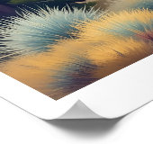 Abstracte Rocky Mountains Dennenbomen Cactus Poster (Hoek)