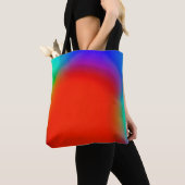 abstracte rode achtergrond, kleurrijk deel tote bag (Dichtbij)