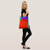 abstracte rode achtergrond, kleurrijk deel tote bag (Op model)