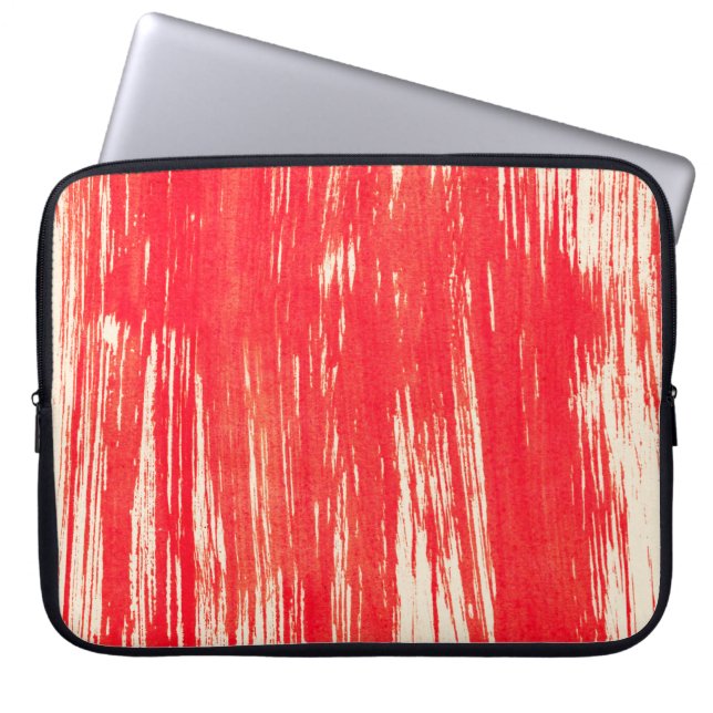 Abstracte rode achtergrond van waterverf laptop sleeve (Voorkant)