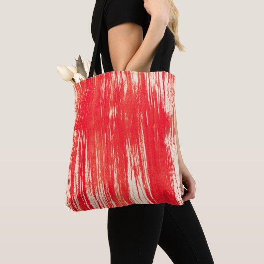 Abstracte rode achtergrond van waterverf tote bag (Dichtbij)