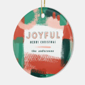 Abstracte rode afbeelding, roze + groene, vrolijke keramisch ornament (Links)