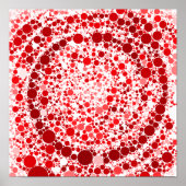 Abstracte Rode Bellen Digitale Spiraal Poster (Voorkant)
