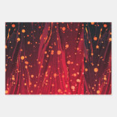 ABSTRACTE RODE BLAUWE MARBLED PAPIER, GOUDE SPLASH INPAKPAPIER VEL (Voorkant 3)