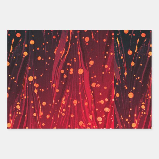 ABSTRACTE RODE BLAUWE MARBLED PAPIER, GOUDE SPLASH INPAKPAPIER VEL (Voorkant 3)