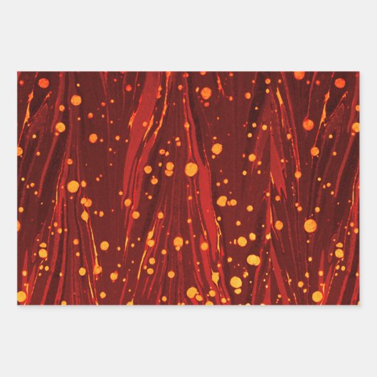 ABSTRACTE RODE BLAUWE MARBLED PAPIER, GOUDE SPLASH INPAKPAPIER VEL (Voorkant)