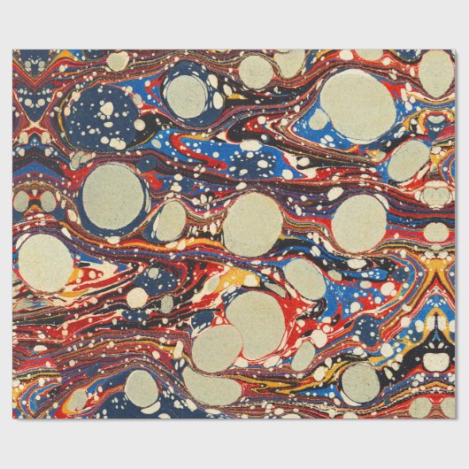 ABSTRACTE RODE BLAUWE VRIENDEN, WITTE CIRCLS CADEAUPAPIER (Vlak)