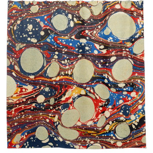 ABSTRACTE RODE BLAUWE VRIENDEN, WITTE CIRCLS DOUCHEGORDIJN (Voorkant)