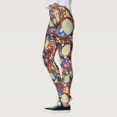 ABSTRACTE RODE BLAUWE VRIENDEN, WITTE CIRCLS LEGGINGS (Links)