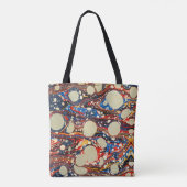 ABSTRACTE RODE BLAUWE VRIENDEN, WITTE CIRCLS TOTE BAG (Achterkant)