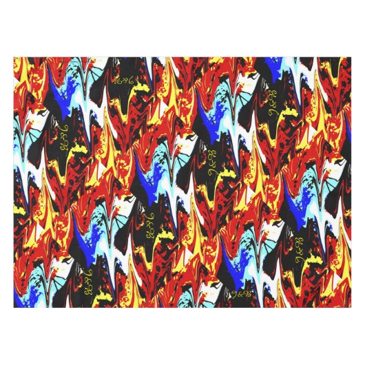 Abstracte rode, blauwe, witte tafelklep tafelkleed (Voorkant (Horizontaal))