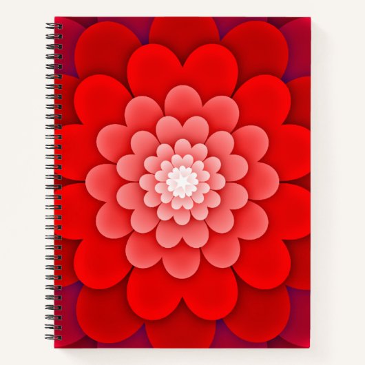 Abstracte rode bloem-58566 notitieboek (Voorkant)