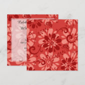 Abstracte rode bloemen kaart (Voorkant / Achterkant)