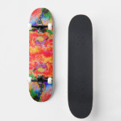 Abstracte rode bloemen waterverf skateboard (Voorkant)