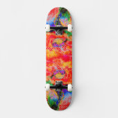 Abstracte rode bloemen waterverf skateboard (Voorkant)