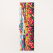 Abstracte Rode Bloemen Waterverf Tekening Meditati Yogamat (Voorkant)