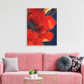 Abstracte rode bloemenkunst canvas afdruk (Insitu (Woonkamer))