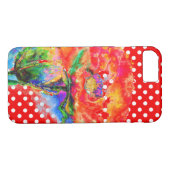 Abstracte rode bloemige rode klaproos Polkadots Case-Mate iPhone Case (Achterkant (Horizontaal))