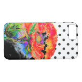Abstracte rode bloemige rode klaproos Polkadots Case-Mate iPhone Case (Achterkant (Horizontaal))