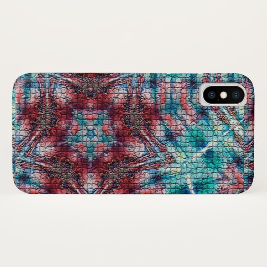 ABSTRACTE RODE BLUE MOSAIC STAR Case-Mate iPhone CASE (Achterkant (horizontaal))
