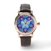 ABSTRACTE RODE BLUE STAR HORLOGE (Voorkant)