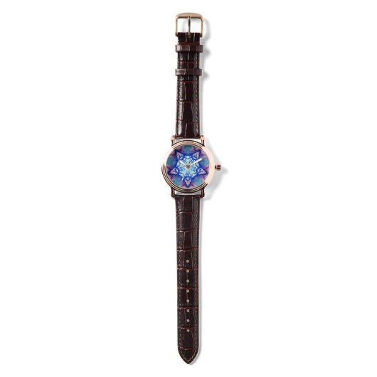 ABSTRACTE RODE BLUE STAR HORLOGE (Bandje)