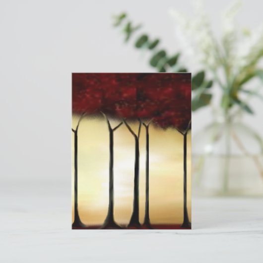 Abstracte rode bomen briefkaart (Staand voorkant)