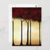 Abstracte rode bomen briefkaart (Voorkant / Achterkant)