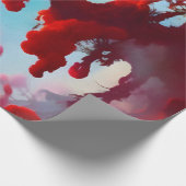 Abstracte rode bomen cadeaupapier (Hoek)