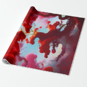 Abstracte rode bomen cadeaupapier (Uitgerold)