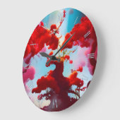 Abstracte rode bomen grote klok (Hoek)