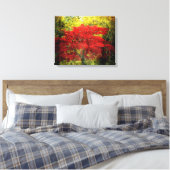 Abstracte rode bomen in het najaar canvas afdruk (Insitu (Slaapkamer))