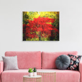 Abstracte rode bomen in het najaar canvas afdruk (Insitu (Woonkamer))