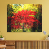 Abstracte rode bomen in het najaar canvas afdruk (Insitu (Woonkamer))