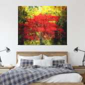 Abstracte rode bomen in het najaar canvas afdruk (Insitu (Slaapkamer))