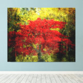 Abstracte rode bomen in het najaar canvas afdruk (Insitu (Houten vloer))