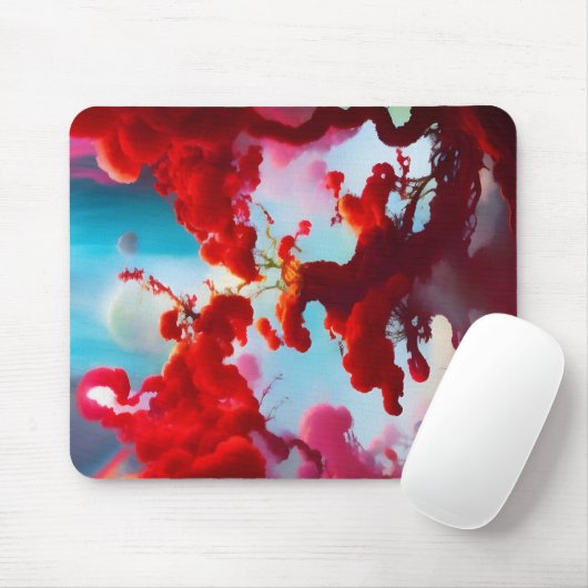 Abstracte rode bomen muismat (Met muis)